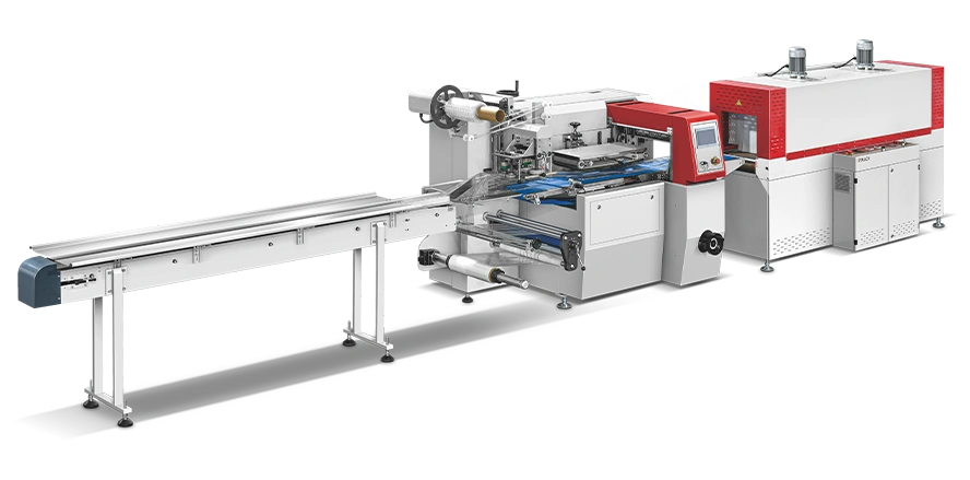 RSL-590+RT-3525 Automatic Continuous Motion Flow Type Heat Shrink Packing Machine