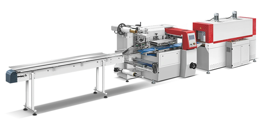 RSL-720+RT-3525 Automatic Continuous Motion Flow Type Heat Shrink Packing Machine